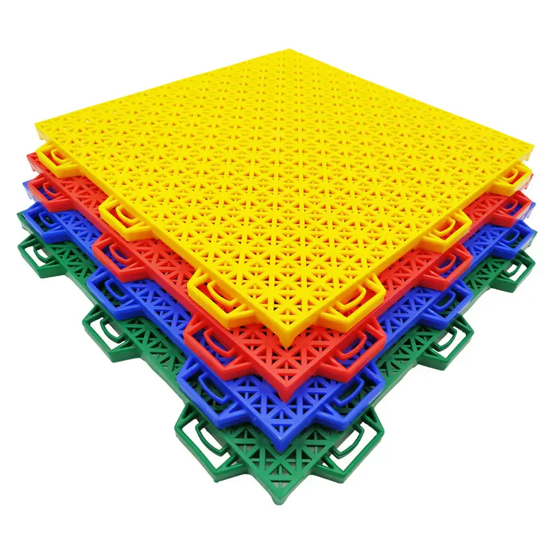 휴대용 다기능 야외 연동 매달린 농구 바닥 매트 PP 플라스틱 타일 코트 스포츠 바닥재