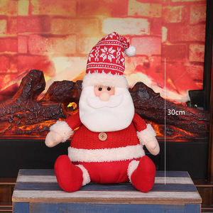 Muñecos de tela de Papá Noel, muñeco de nieve y reno, tejidos en rojo y blanco, figuras decorativas navideñas al por mayor. - Product Image 1