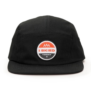 Gorras de Béisbol Personalizadas de 5 Paneles con Etiqueta Tejida de Algodón Sin Estructura, Color Negro, para Campamento y Running - Product Image 3
