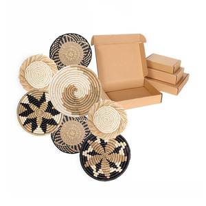 Gran oferta, 13 Uds., cestas africanas, decoración <span class=keywords><strong>de</strong></span> <span class=keywords><strong>pared</strong></span> para decoración <span class=keywords><strong>de</strong></span> <span class=keywords><strong>pared</strong></span> Bohemia, Cestas tejidas con diferentes diseños para arte <span class=keywords><strong>de</strong></span> <span class=keywords><strong>pared</strong></span> Boho - Product Image 6