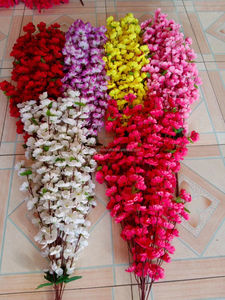 Branche de fleurs artificielles en soie pêche <span class=keywords><strong>et</strong></span> cerisier en blanc, rose <span class=keywords><strong>et</strong></span> violet - Décoration de remise de diplôme - Product Image 6