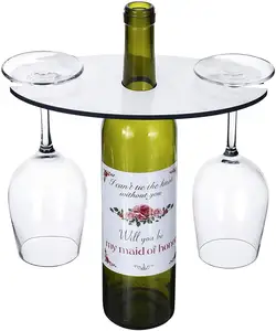 Bandeja de madera con impresión ovalada personalizada para vino, soporte de madera con impresión ovalada, impresión personalizada, MDF, blanco, con 2 agujeros, muestra gratis