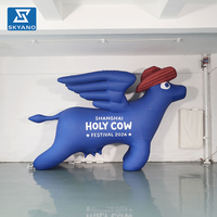 Modèle d'animal gonflable personnalisé en forme de vache de dessin animé pour la publicité et la décoration d'événements extérieurs, de marchés et de festivals
