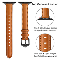 Bracelet en cuir mince pour iWatch 1/2/3 42mm 38mm pour femmes et filles, pour Apple Watch série 7 6 5 4 SE 44mm 40mm