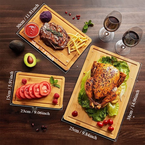 Bamboo Cutting Board <b>Set</b> 23x15cm 30x20cm 38x25cm Multifunction Rectangle Home Use - Product Image 2