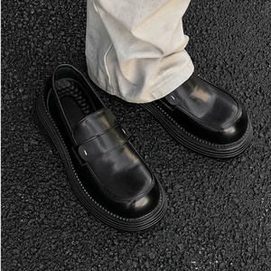 Nouvelles Chaussures Décontractées pour Homme, Style Business Casual, Mocassins Chunky Antidérapants, Amortissants, Légers, Rehaussantes, à Enfiler, Type Derby à Bout Large - Product Image 2