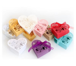 Boîtes cadeaux pour bonbons <span class=keywords><strong>et</strong></span> chocolats avec ruban, 25/50/100 pièces, emballage pour mariage, décoration, boîte à dragées - Product Image 1