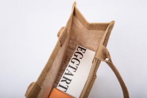 Wholesale Reusable Shopping <strong>Jute</strong> <strong>Tote</strong> <strong>Bag</strong> Eco Friendly Laminated <strong>Jute</strong> <strong>Bag</strong> Custom Logo Burlap <strong>Bags</strong> for Advertising - Product Image 5