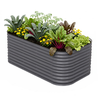 Bac à légumes surélevé en acier ondulé modulaire personnalisé en usine, jardinière en métal galvanisé pour la culture de légumes dans la cour de la maison