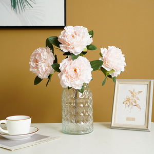 Flores de Peonía Artificiales Ruilisi, 5 Cabezas, Flor de Seda Blanca, Decoración para Bodas y Hogar - Product Image 3