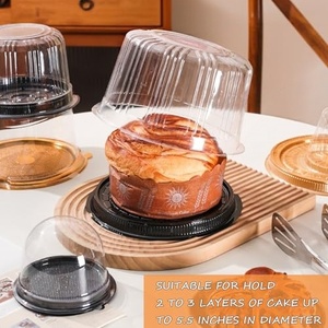 Boîtes d'emballage rondes en plastique pour gâteaux, jetables, avec couvercle en dôme, personnalisables, de haute qualité, pour usage domestique et en supermarché, vente en gros - Product Image 2