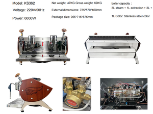 Chinesische Halbautomatische Espresso-Kaffeemaschine mit Rotationspumpe und Doppelkessel für Cafés - Product Image 3