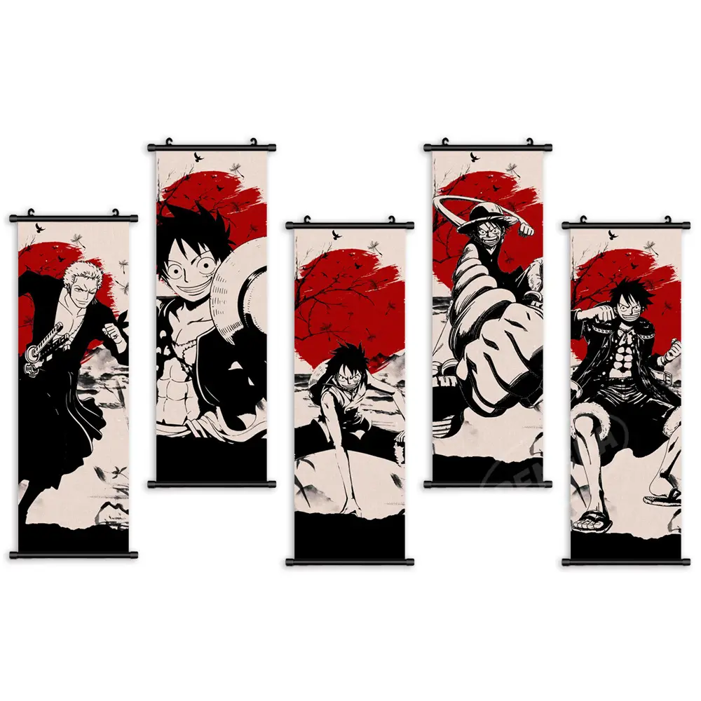 Japanse Scroll Painting Kids Canvas Anime Foto 'S Modern Painting Poster Muurkunst Hangende Rollen Home Decor