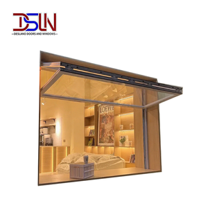 Fenêtre accordéon moderne pliante horizontale et verticale en alliage d'aluminium noir avec verre trempé double couche - Product Image 6