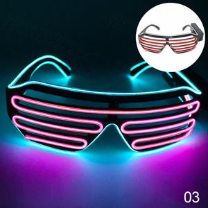 El Shutter Shades Lunettes LED Lunettes Glow Lumineux EL Wire Neon Flash Light Up Lunettes Rave Costume DJ Lunettes <span class=keywords><strong>de</strong></span> <span class=keywords><strong>soleil</strong></span> Party Decor - Product Image 3