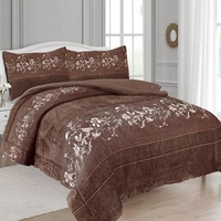 Ensemble de couette Sherpa en molleton de flanelle de luxe couette alternative en duvet jacquard blanc 3 pièces ensemble de literie chaude pour l'hiver