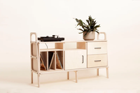 Meuble de rangement minimaliste haut de gamme pour tourne-disque vinyle avec tiroirs de rangement