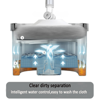 Fregona automática giratoria de cintura pequeña compacta duradera de alta calidad con autoseparación de agua sucia y limpia en un solo cubo