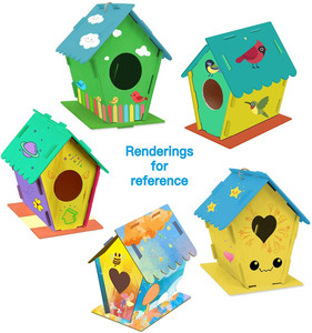 <span class=keywords><strong>Kit</strong></span> de maisonnette pour oiseaux en bois à faire soi-même pour enfants - Ensemble de jouets à dessiner, <span class=keywords><strong>kit</strong></span> créatif d'activités artistiques à suspendre pour jouer - Product Image 6