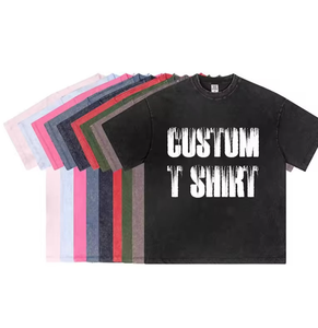 เสื้อยืดเรโทรแขนสั้นผ้าฝ้ายแท้เนื้อหนัก 230 กรัม สไตล์แฟชั่นแบรนด์ดัง พร้อมโลโก้แบบกำหนดเอง สำหรับผู้ชายและผู้หญิง - Product Image 2