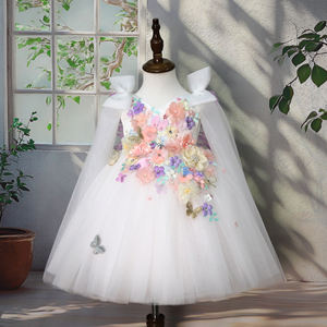 Wholesale Factory 2026 <strong>Girls</strong> Princess <strong>Dress</strong> Wedding Applique 3D Flowers Flower <strong>Girl</strong> <strong>Dress</strong> Puffy Children <strong>Dress</strong> - Product Image 4