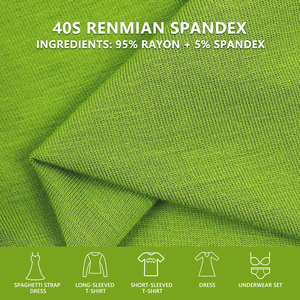 Tissu Jersey Uni Extensible en Rayonne et Spandex 40S, Largueur 172cm, 180gsm, pour Sous-vêtements et Culottes - Product Image 1