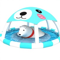 Piscine gonflable D10xH4.1m avec abri solaire et thème bonhomme de neige, taille personnalisée, directement du fabricant, pour parc aquatique