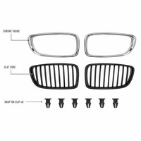 Paire de grilles avant F32 F33 gauche et droite OE 51137294813 51137294814, cadre chromé 11 lames noires, ensemble de grilles pour BMW Série 4
