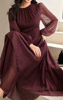 Robe YKD127 en tissu de qualité supérieure, couleur rouge vin, vêtements musulmans islamiques haut de gamme, hijabs, style décontracté, quotidien