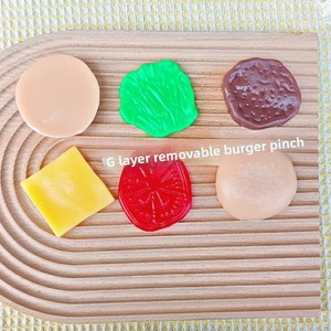 ของเล่นบีบลดความเครียดรูปแฮมเบอร์เกอร์ TPR 6 ชั้น แบบ DIY สุดฮิต ขายดี ของเล่นบีบสัมผัสเหมือนจริง ขายส่ง - Product Image 3