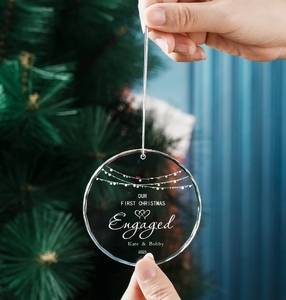 Newly Couple Wedding Gift Engaged Christmas Ornament Crystal Christmas Tree Decoration Personalized <b>Keepsake</b> - Product Image 3