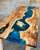 Meubles de maison de luxe de la meilleure qualité, table de salle à manger en bois de noyer massif, table de café, table en résine époxy rivière