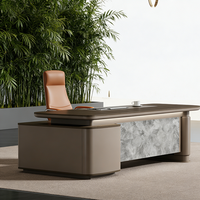 Bureau de direction en noyer pour PDG, directeur général, directeur, mobilier de bureau professionnel, chaise et table, mobilier de bureau d'usine
