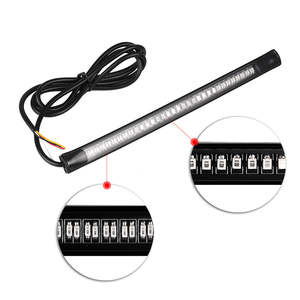 Flexible 48 <span class=keywords><strong>LED</strong></span> <span class=keywords><strong>moto</strong></span> barre lumineuse <span class=keywords><strong>bande</strong></span> queue clignotant queue arrière frein Stop ampoule lampe frein lumière double couleur - Product Image 3