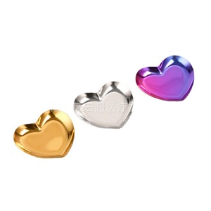 Stainless steel Nordic heart-shaped tray, Instagram heart-shaped tray, cosmetic jewelry nail art tray, <b>ornamental</b> tray, - Product Image 1
