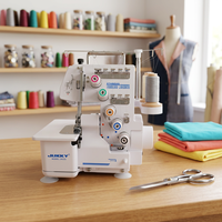 JUKKY 535 Machine à coudre domestique manuelle mini surjeteuse à trois fils pour surjetage de tricot