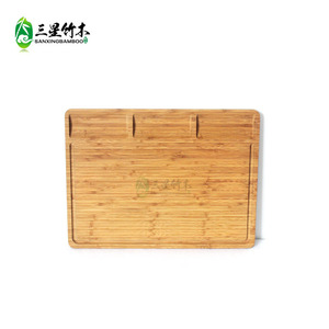 Tabla de cortar de bambú con presión lateral, tabla para cortar queso y pan con fregadero, tabla de cortar de doble cara, venta directa de fábrica - Product Image 1
