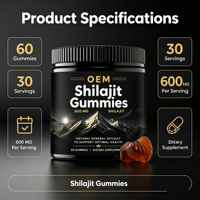 Complément alimentaire multi-minéraux et vitamines en bonbons gélifiés Shilajit 600mg, marque privée, pour hommes et femmes