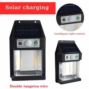 Lámpara de Pared de Estilo Retro con Paneles Solares, Encendido/Apagado Automático, Lámpara de Pared LED con Hilo de Tungsteno Solar para Sala de Estar, Baño, Garaje, Patio - Product Image 3