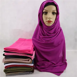 Yiwu furui 와이드 사이즈 일반 모달 저지 스카프 hijab 이슬람 여성 경량 스트레치 shawls