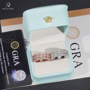 High Quality Prong Setting Shining Jewelry 925 Silver Iced Out Hip Hop Vvs <strong>Moissanite</strong> Diamond Half Band Eternity Band <strong>Ring</strong> <strong>Men</strong> - Product Image 4