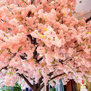 OH arti fiore di ciliegio artificiale albero <span class=keywords><strong>Sakura</strong></span> rosa seta per interni interni decorazione di nozze centrotavola personalizzato grande fiore finto - Product Image 4