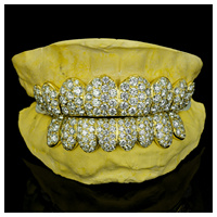 Grillz Moissanite VVS 10K 14K 18K personnalisés en usine, style Hip Hop, micro-incrustation, certifiés par une tierce partie, pour hommes et femmes, pour dents supérieures et inférieures