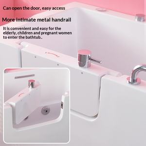 <span class=keywords><strong>Baignoire</strong></span> autoportante compacte <span class=keywords><strong>pour</strong></span> appartement, adaptée aux personnes <span class=keywords><strong>âgée</strong></span>s, sans obstacle, avec fonction massage et accoudoirs - Product Image 2