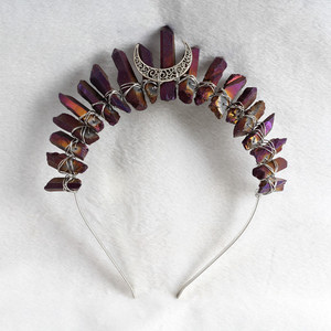 Diadema <span class=keywords><strong>de</strong></span> bruja Vintage Bohemia para mujer, diadema <span class=keywords><strong>de</strong></span> cristal crudo <span class=keywords><strong>de</strong></span> imitación, luna <span class=keywords><strong>de</strong></span> aleación, varita <span class=keywords><strong>de</strong></span> cristal natural, Aro para el pelo, regalo - Product Image 6