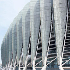 Metal perforado Panel de pared de Metal corrugado de revestimiento de fachada 3mm de aluminio sólido onda arquitectónico Panel - Product Image 3