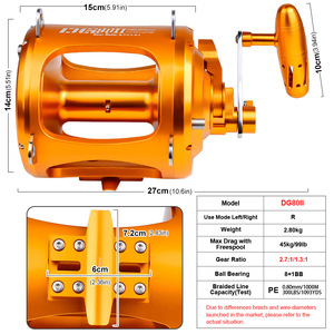 Nuevo Carrete de Pesca de Tambor para Agua Salada, 8+1BB, Totalmente Metálico, para Pesca de Grandes Peces, Pesca de Arrastre, Pesca en Barco, Pesca con Jigging - Product Image 2