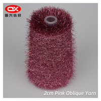 Wholesale Ou Xing OX-047 2cm Oblique Pink Polyester Crochet Yarn for Knitting/Weaving/Decorative Crafts Carton Packed 1000KG MOQ