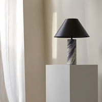 Lampe de chevet en marbre, lumière LED chaude 3000K, lampe de lecture pour chambre à coucher, salon, bureau, hôtel, villa, appartement, décoration