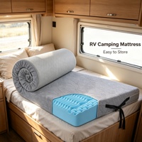 Colchón enrollable antideslizante, impermeable, totalmente lavable y con disipación de calor para cama de camión, caravana, camping portátil, ODM personalizado.